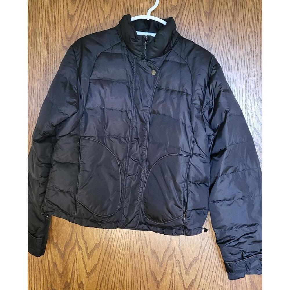 MIXIT Black Large down puff jacket women's hip length 2 side pockets
